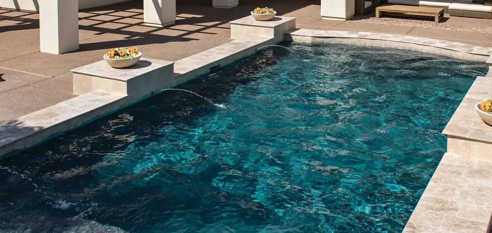 Pool finished in PebbleBrilliance Majestic Sound (PTI photography)