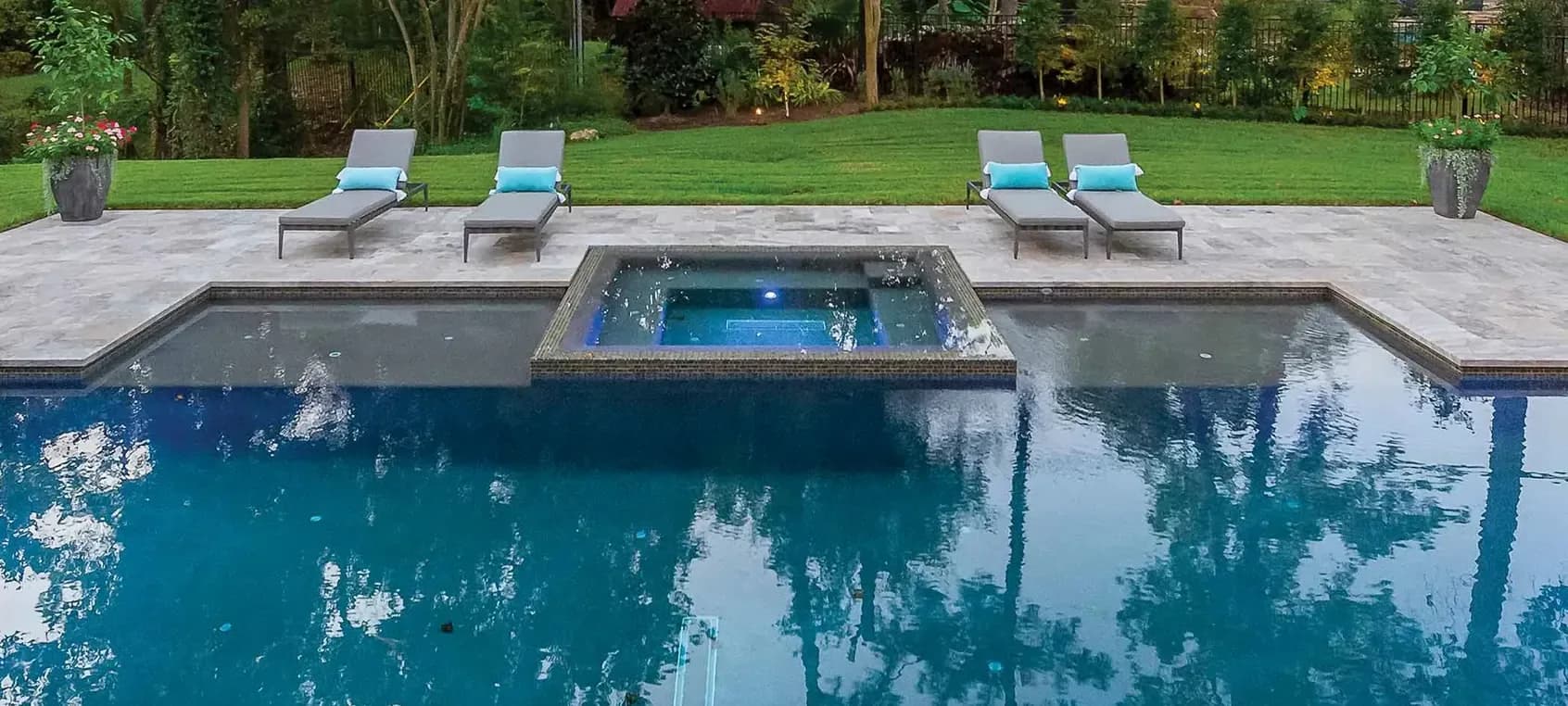 Pool finished in PebbleFina Steel Grey (PTI photography)