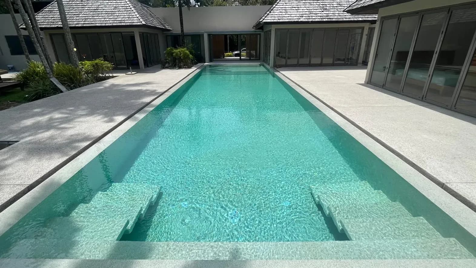 Courtyard lap pool after renovation