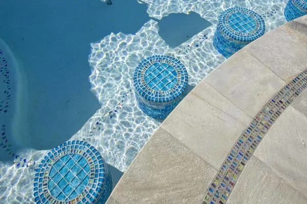 Jewel Inlays & Shell Beach · Jewel Inlays — pool bar stools