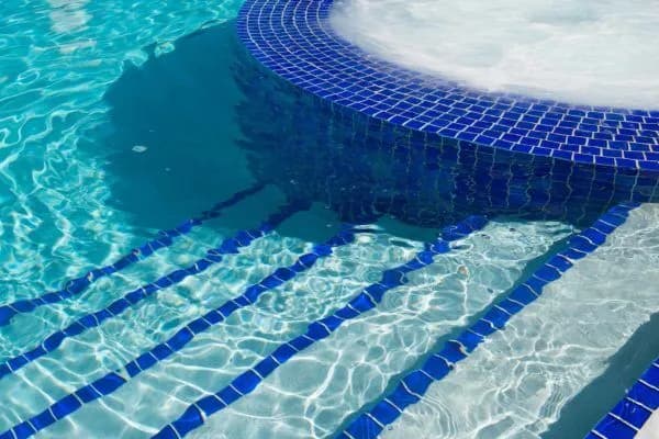 Renaissance Collection · Aqua Blue — spa and step accents