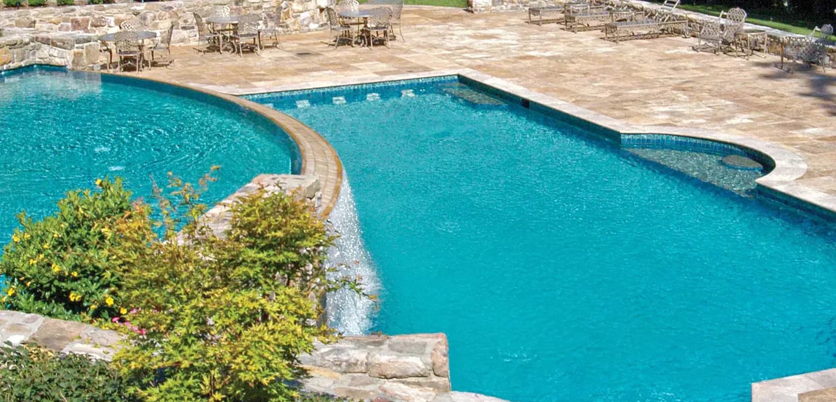 PebbleTec Creme De Menthe finished pools