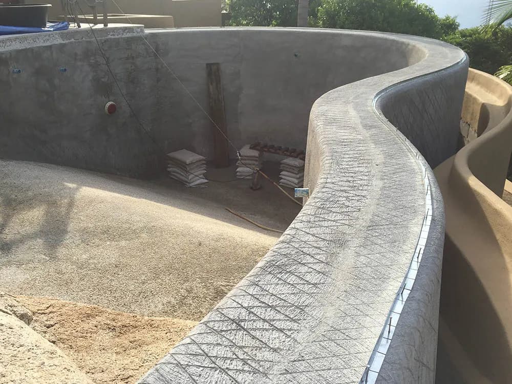 Hillside pool renovation